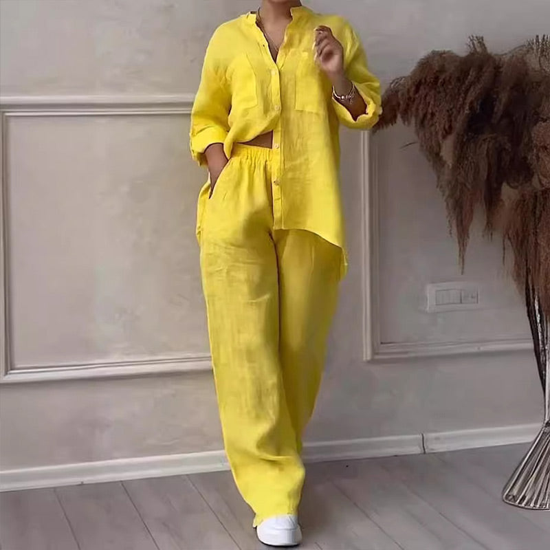 Inara - Women's Lightweight Breathable Linen Two-Piece Set
