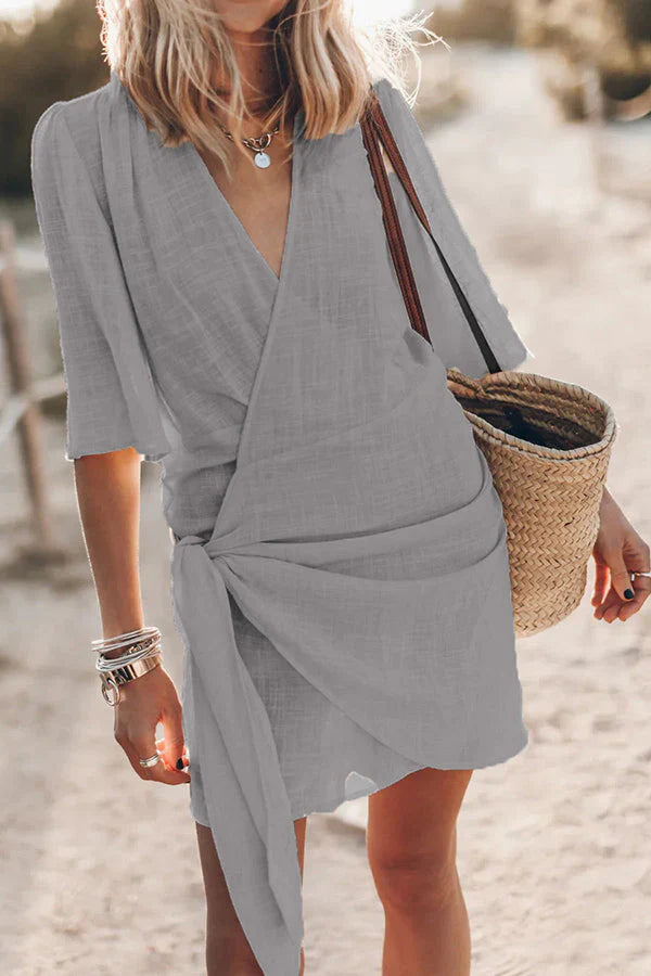 Annie - Women's Wrap Mini Dress for Summer