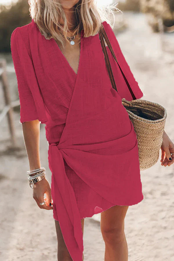 Annie - Women's Wrap Mini Dress for Summer