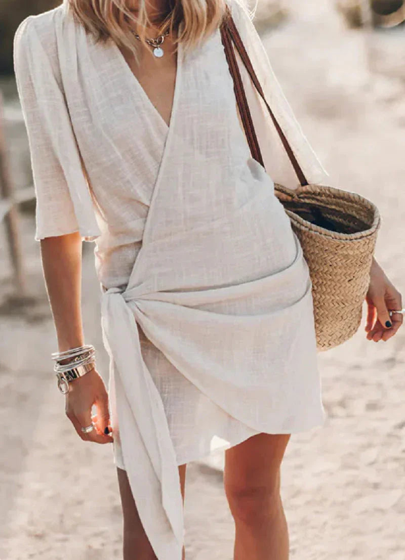 Annie - Women's Wrap Mini Dress for Summer