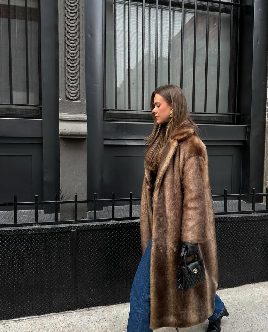 Steph - Women's Longline Faux Fur Coat - photo 2