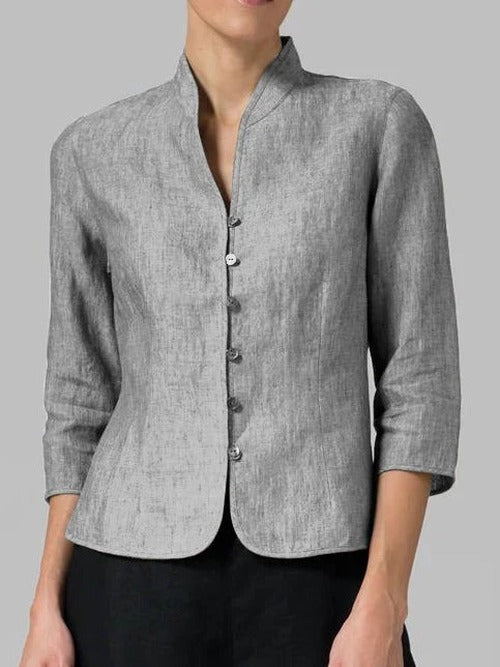 Nora - Women's Linen Blazer Breathable Tailored Fit - photo 3