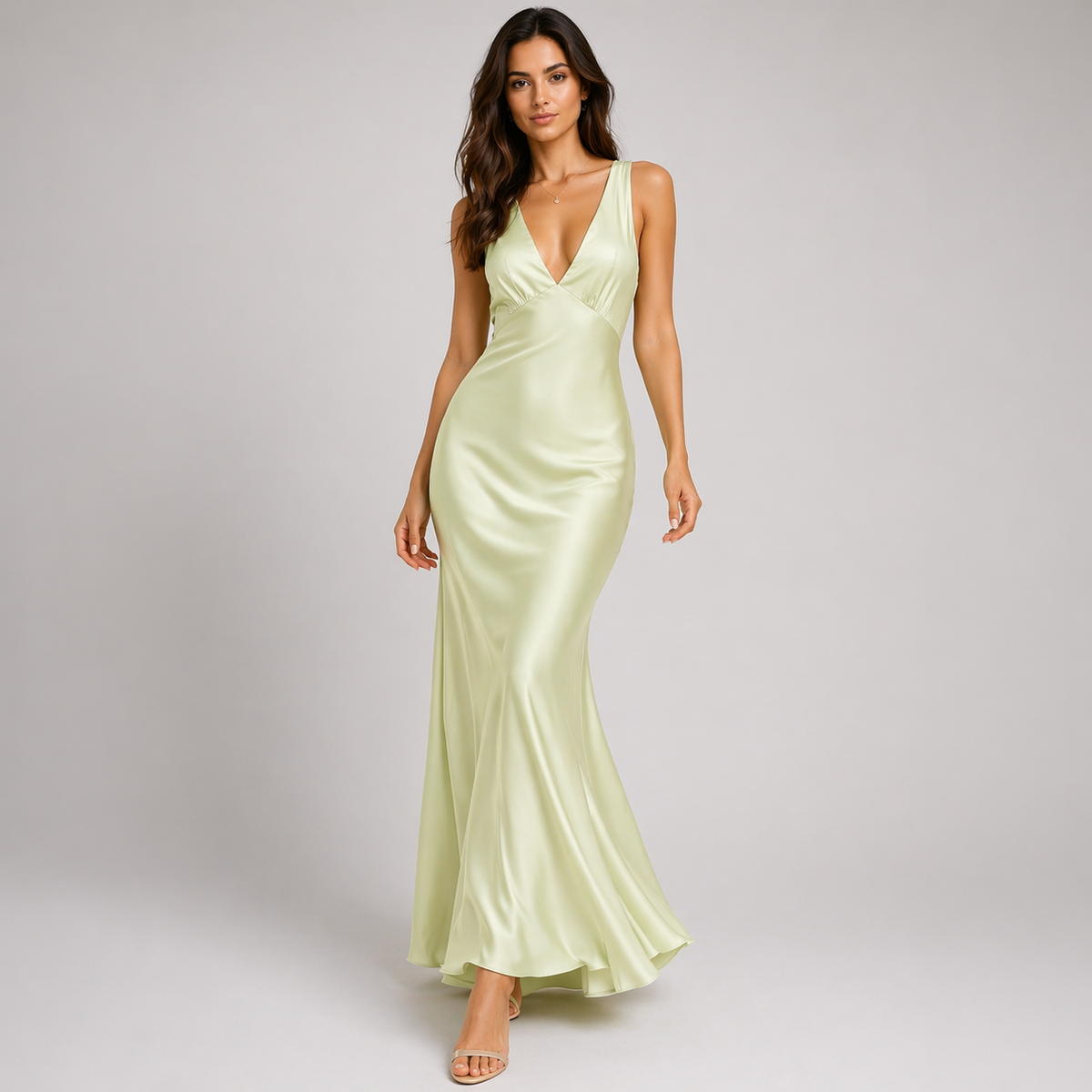 Sunny - Women's Satin Maxi Evening Dress - photo 10