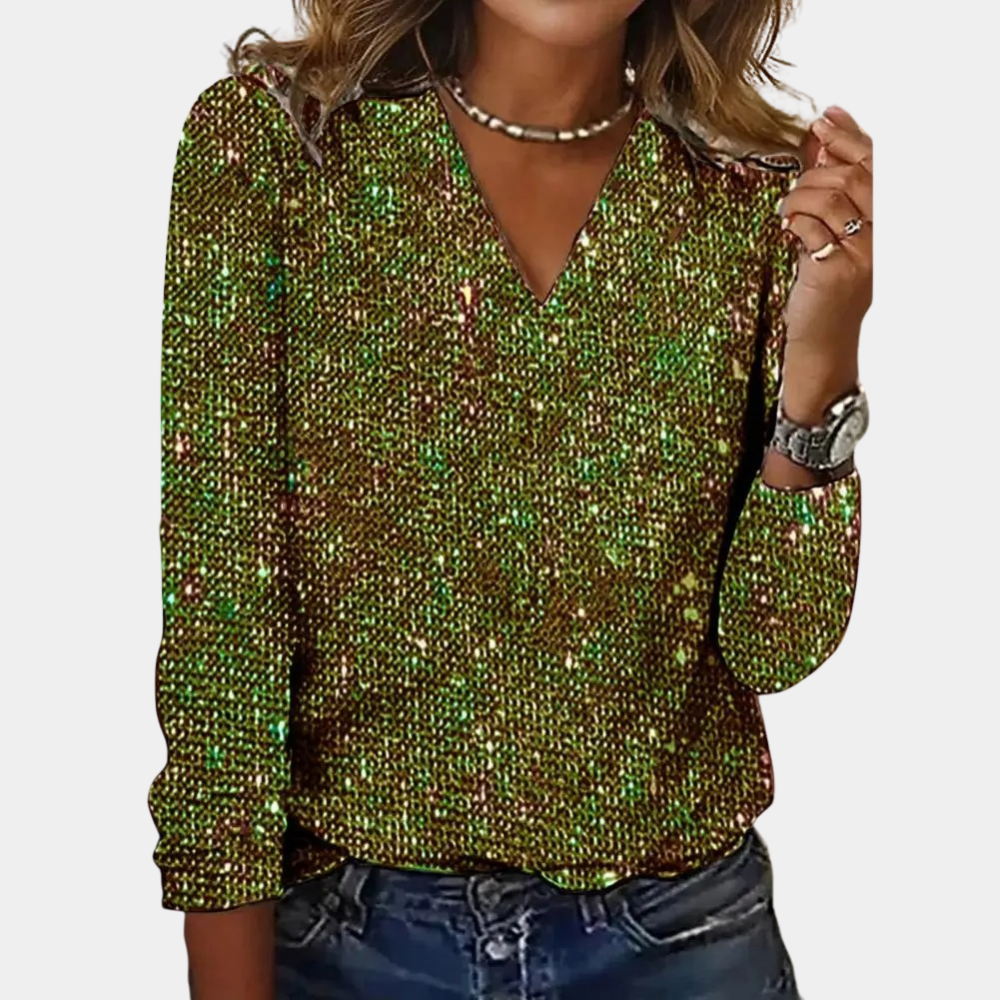 Susanna - Women's Elegant V Neck Blouse - photo 2