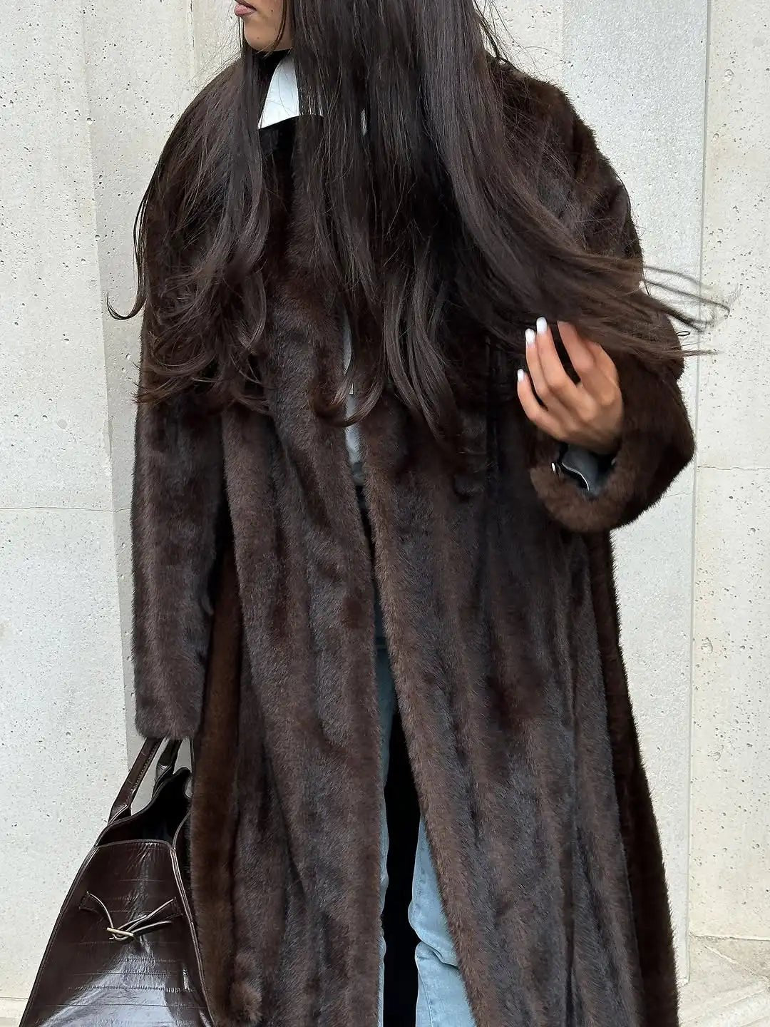 Sylvie - Women's Relaxed Coat with a Tie Belt - photo 3