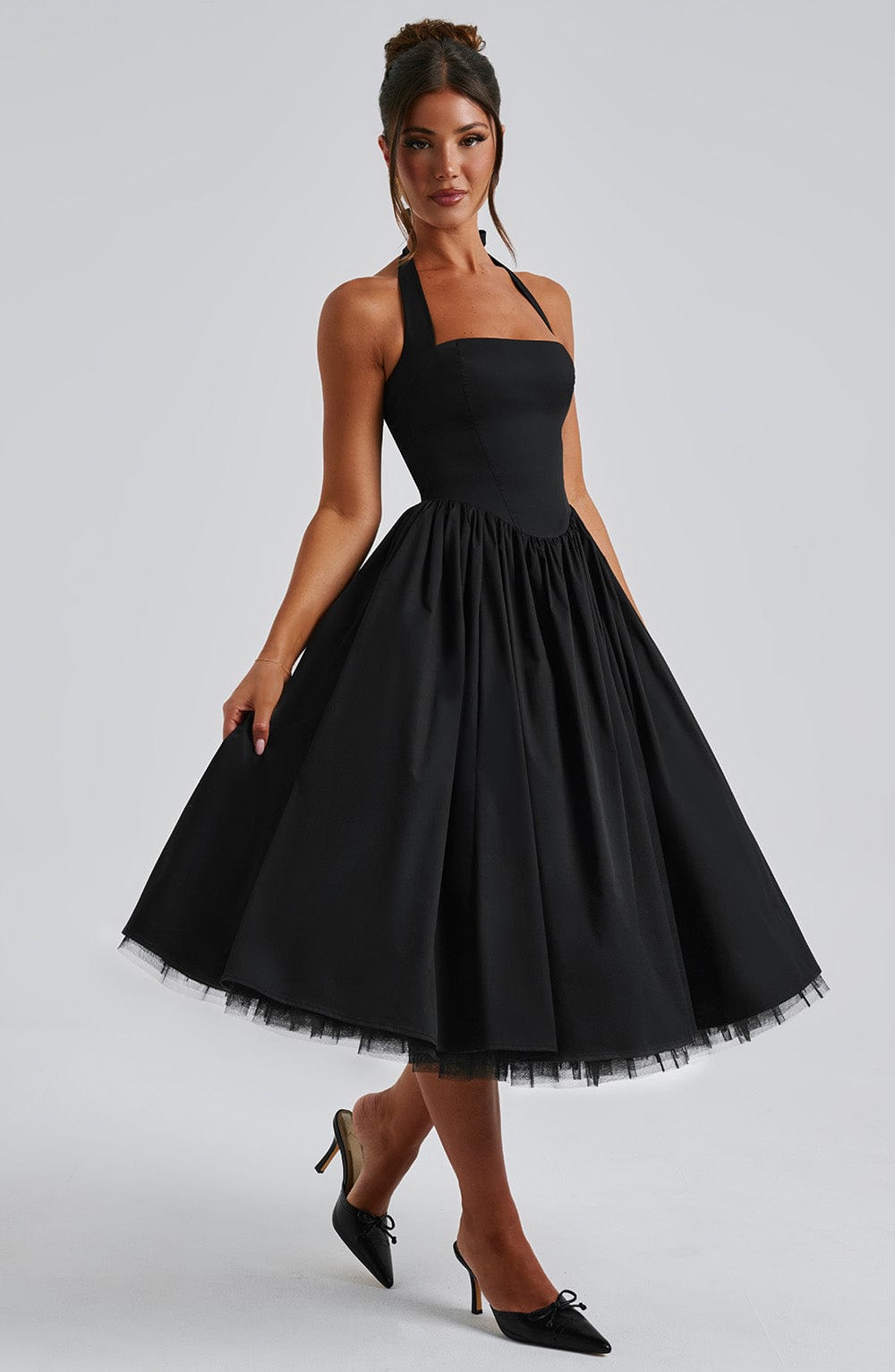 Beverly - Women's Relaxed Midi Dress with Straps