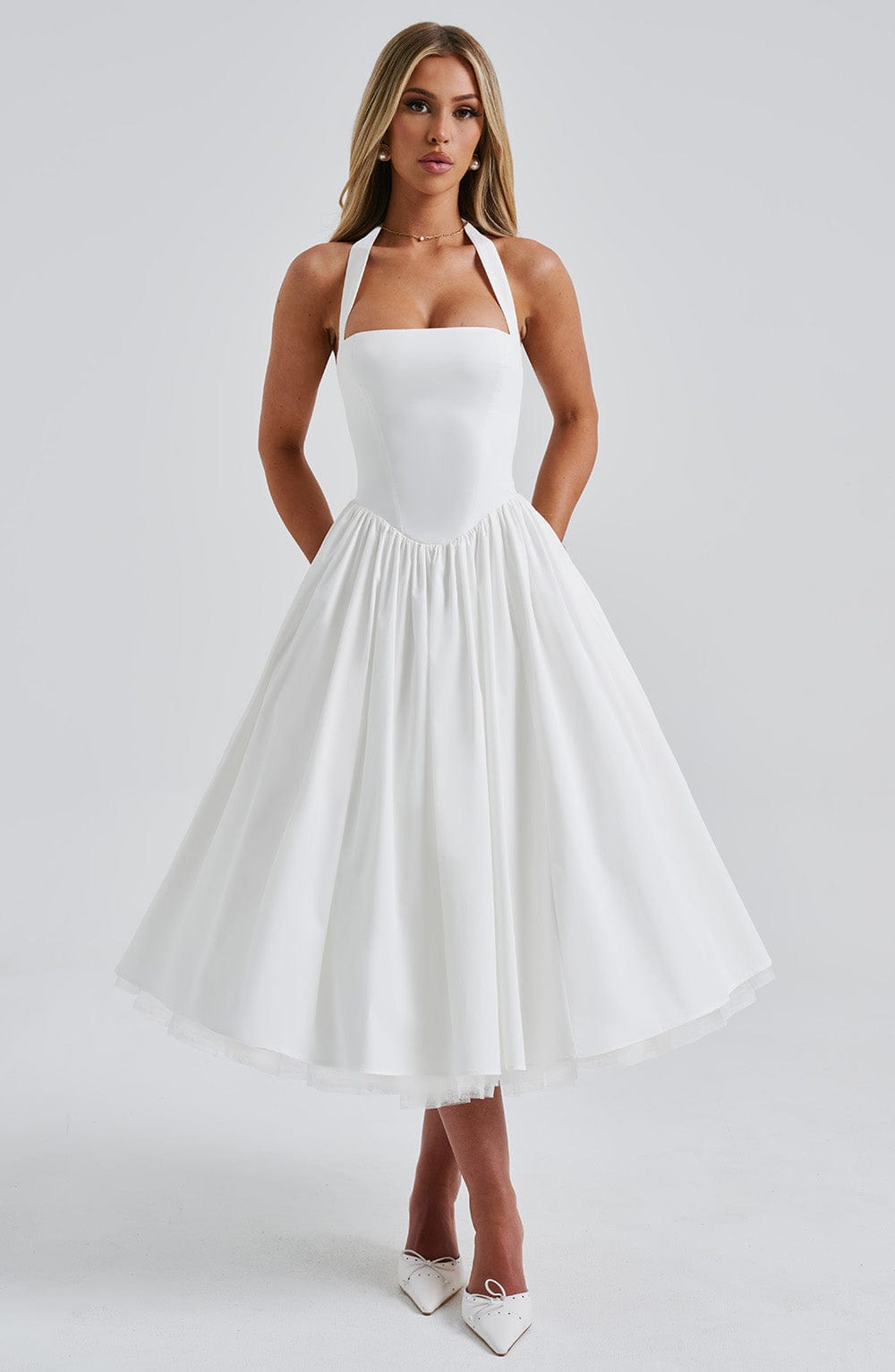 Beverly - Women's Relaxed Midi Dress with Straps