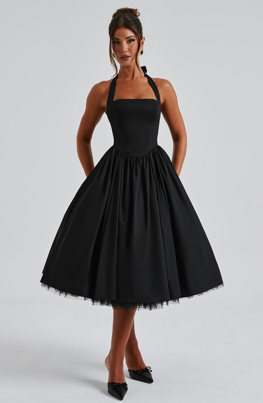 Beverly - Women's Relaxed Midi Dress with Straps