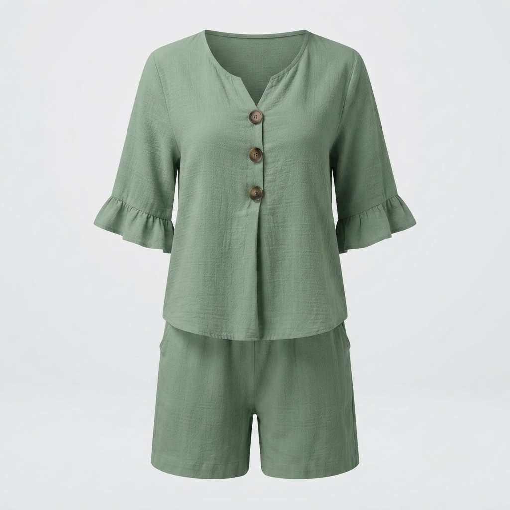 Teagan - Women's Relaxed Two-Piece Set with Ruffle Trim - photo 9