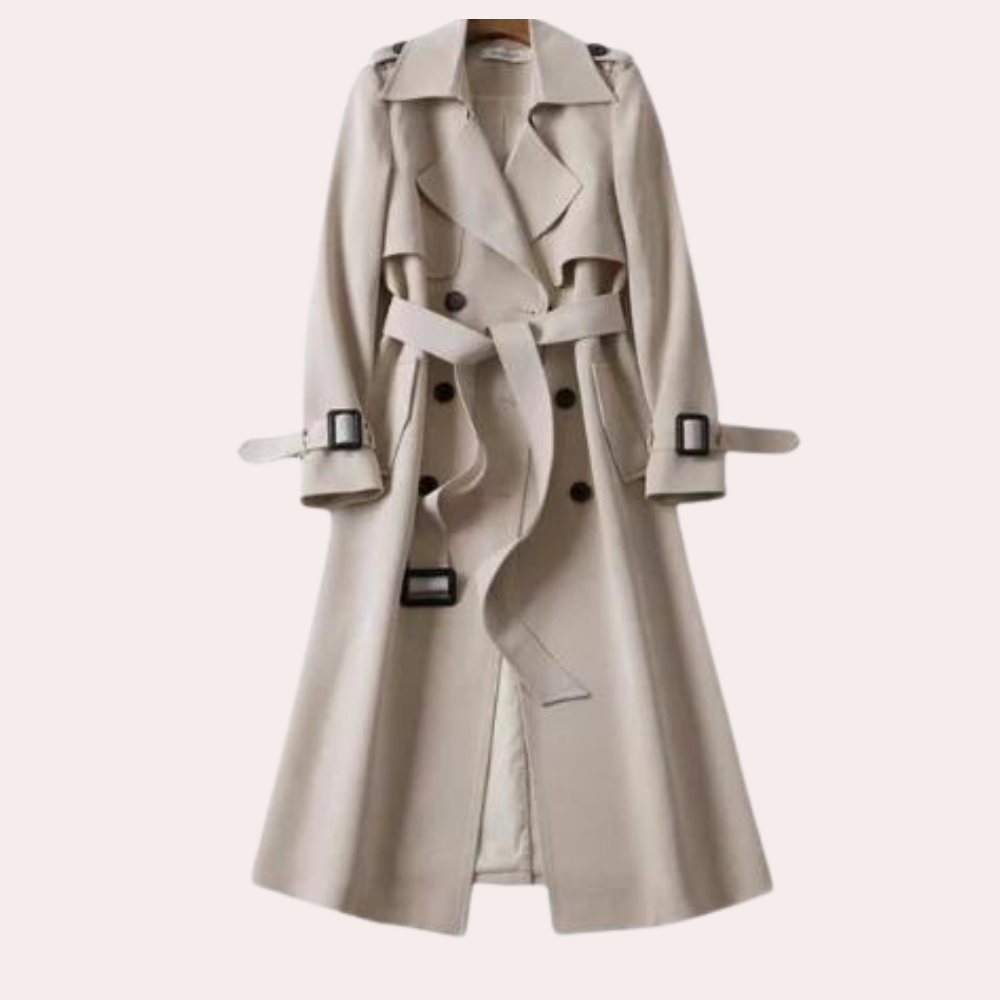 Thea - Women's Belted Long Trench Coat - photo 5