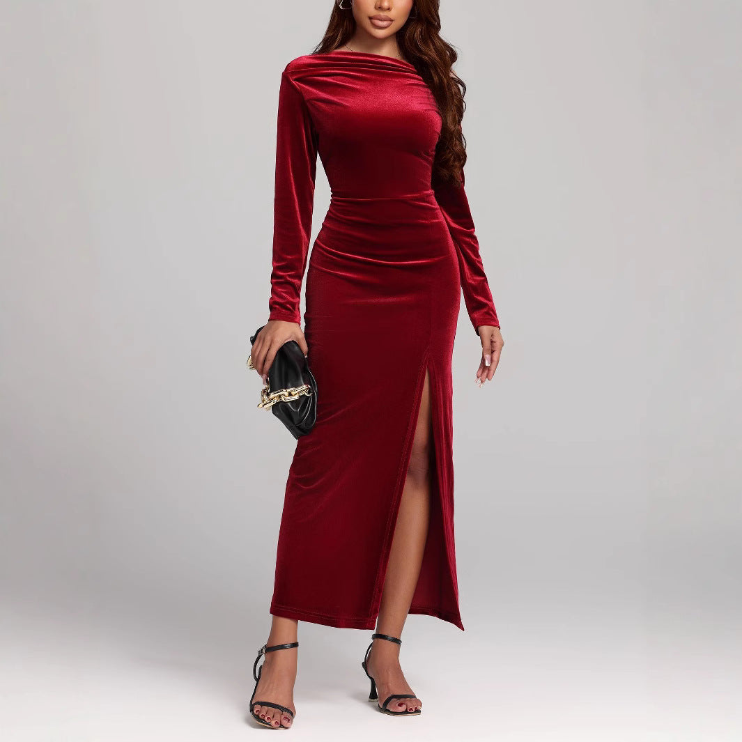Thistle - Women's Fitted Maxi Dress with Side Split - photo 3