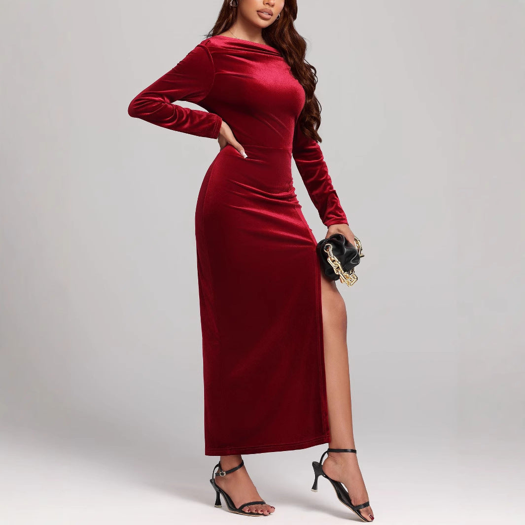 Thistle - Women's Fitted Maxi Dress with Side Split - photo 6