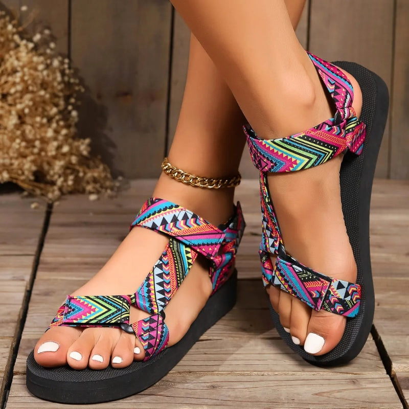 Tilda - Women's Flat Aztec Sandals with Toe Loop - photo 1