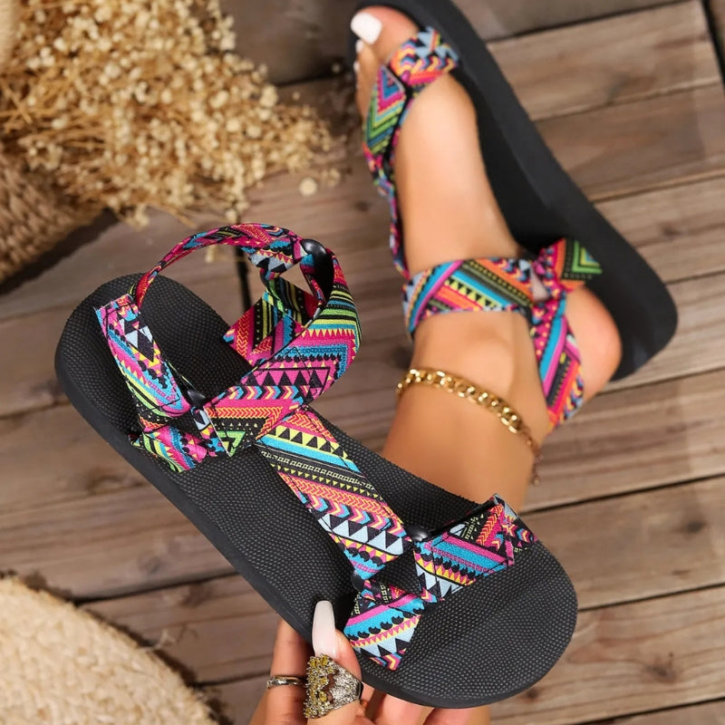 Tilda - Women's Flat Aztec Sandals with Toe Loop - photo 4