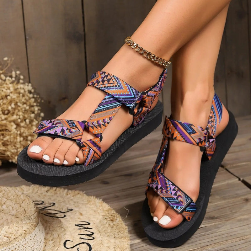 Tilda - Women's Flat Aztec Sandals with Toe Loop - photo 5