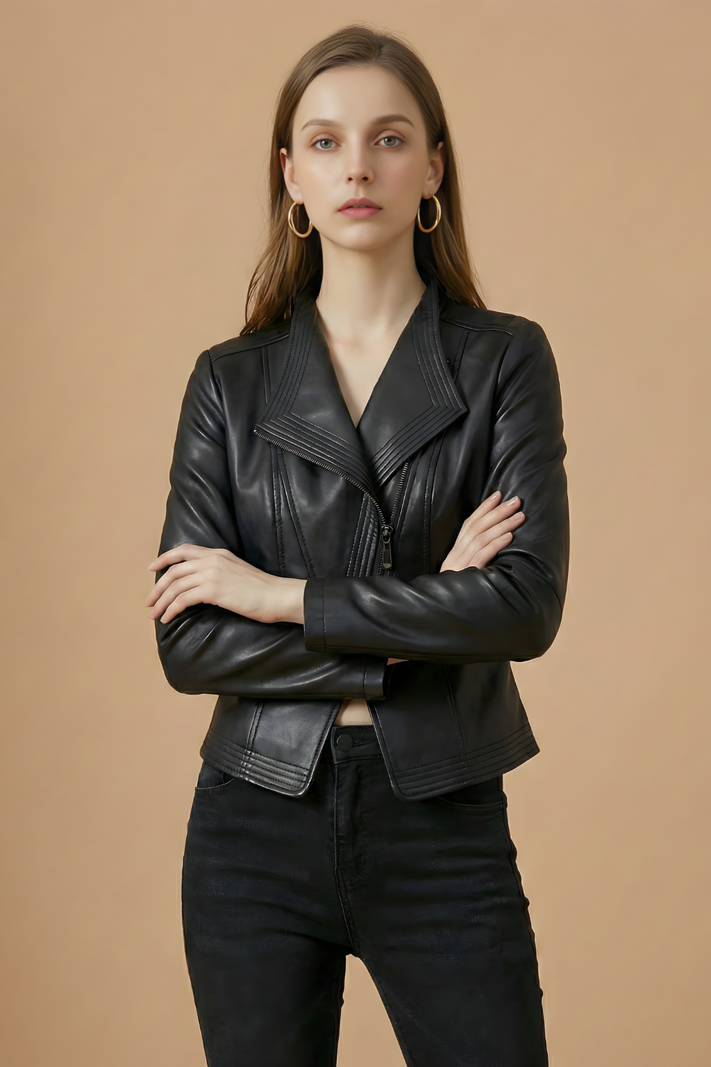 Tindra - Women's Biker Jacket with Zip Front - photo 4