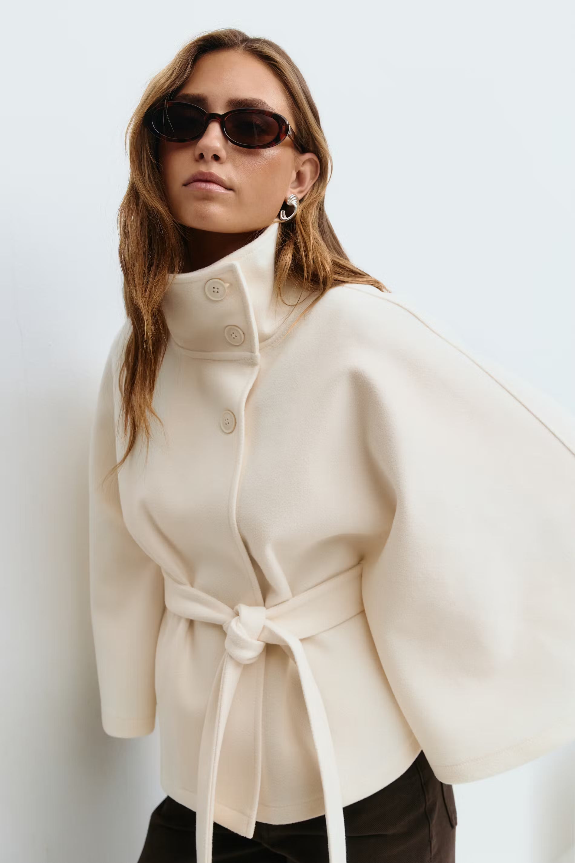 Toni - Women's Tie Waist Cape Coat - photo 1