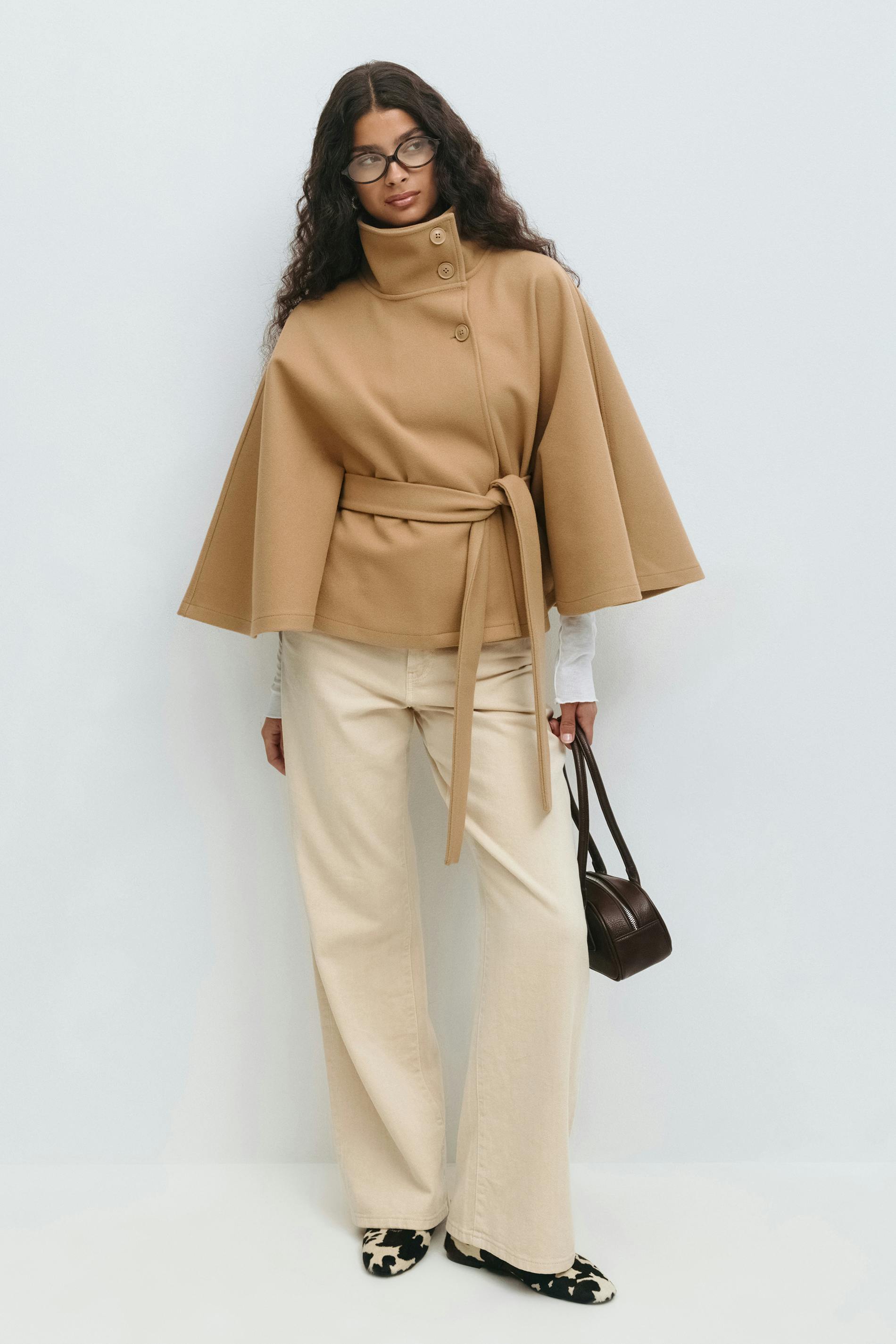 Toni - Women's Tie Waist Cape Coat - photo 10