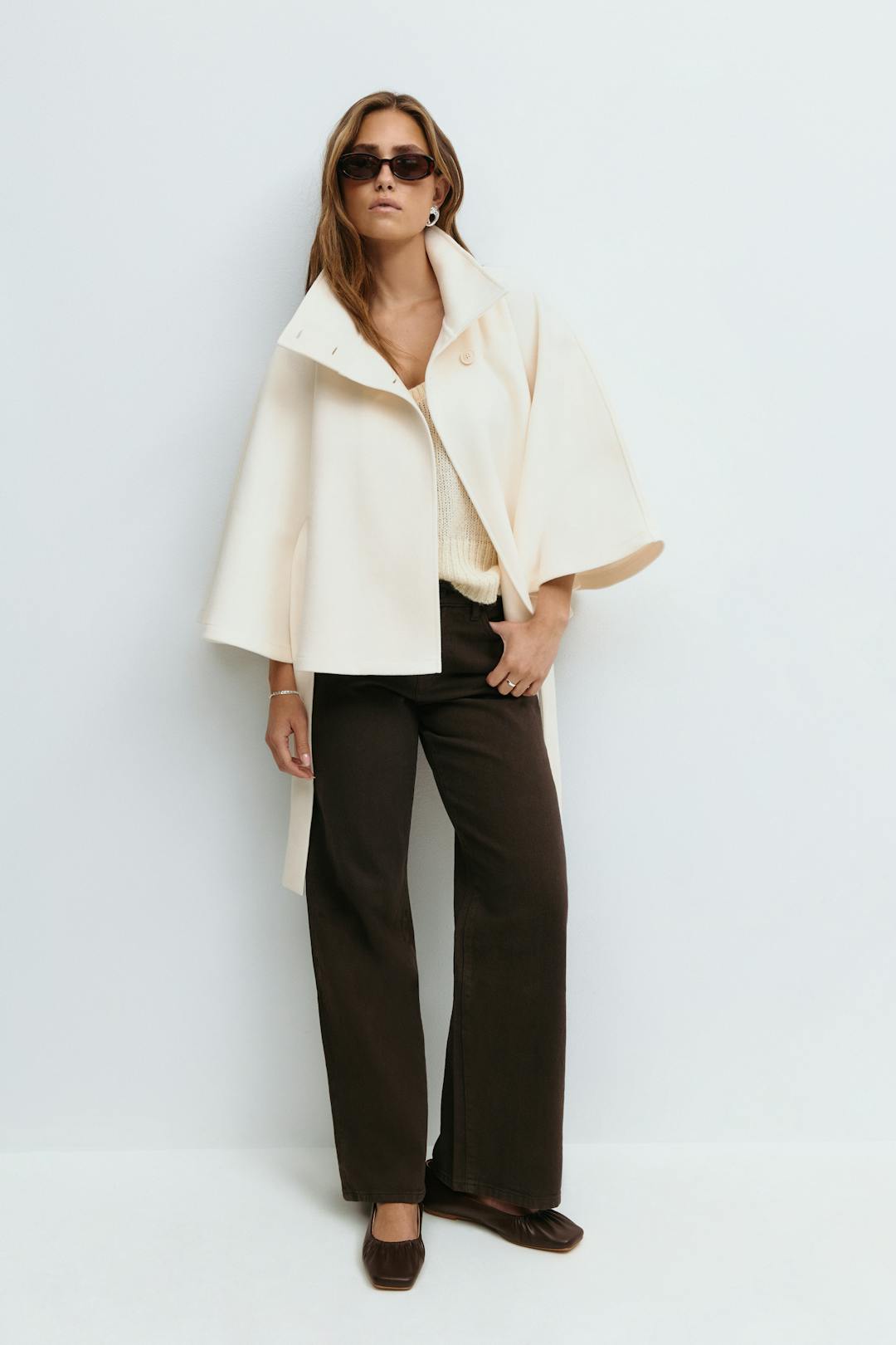 Toni - Women's Tie Waist Cape Coat - photo 4