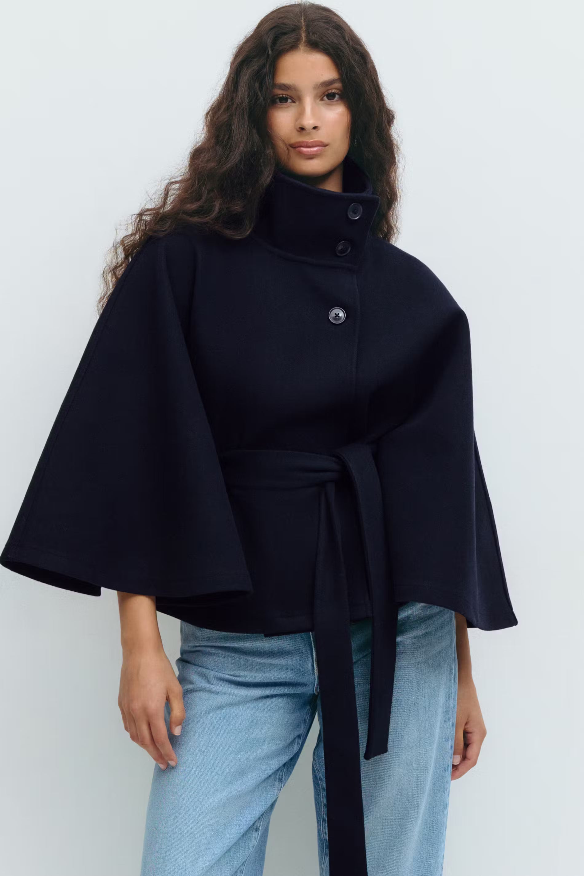 Toni - Women's Tie Waist Cape Coat - photo 5