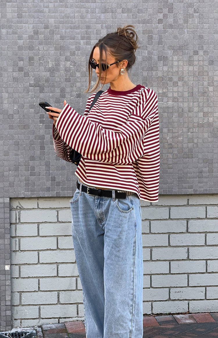 Tonya - Women's Relaxed Jumper in Knit with Stripe - photo 6