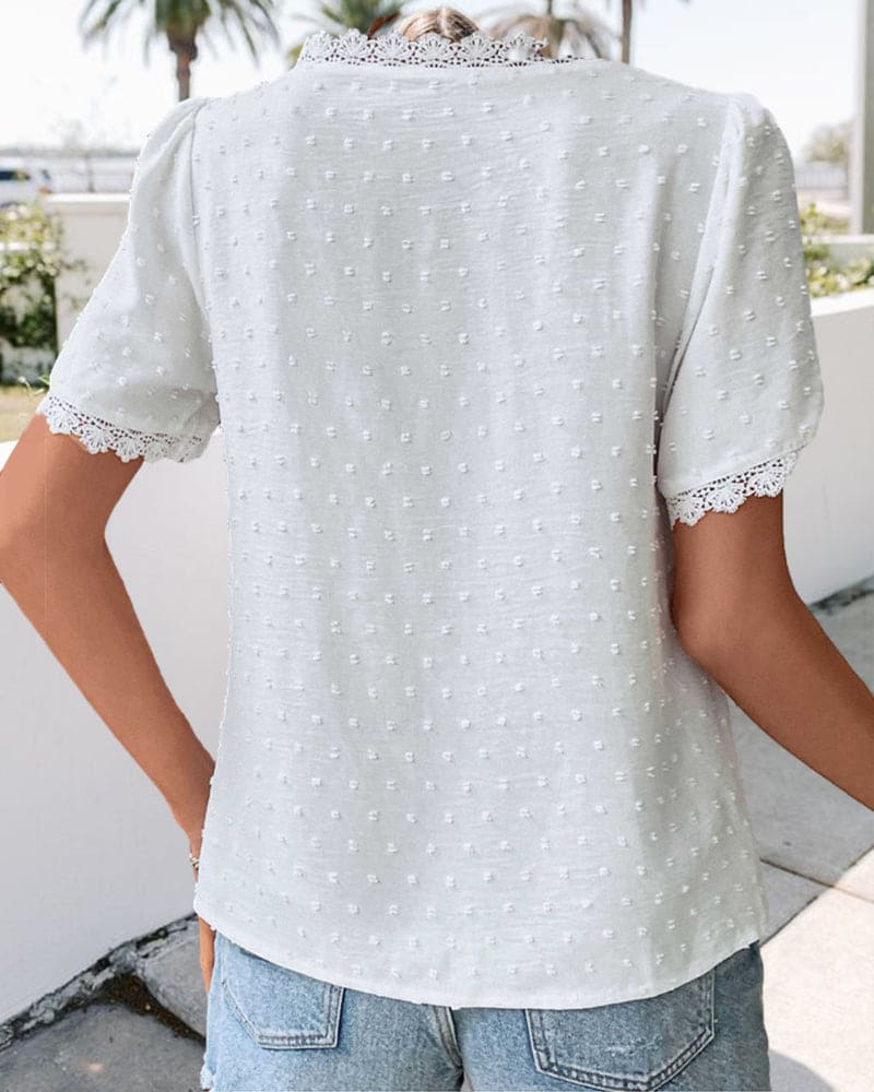 Carol - Women's Relaxed Blouse with Short Sleeves