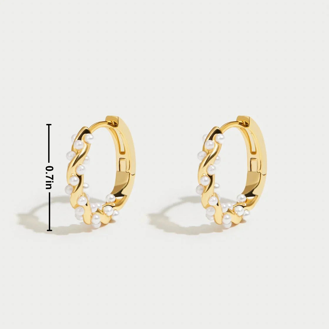 Chelsea - Women's Pearl Accent Gold Hoop Earrings