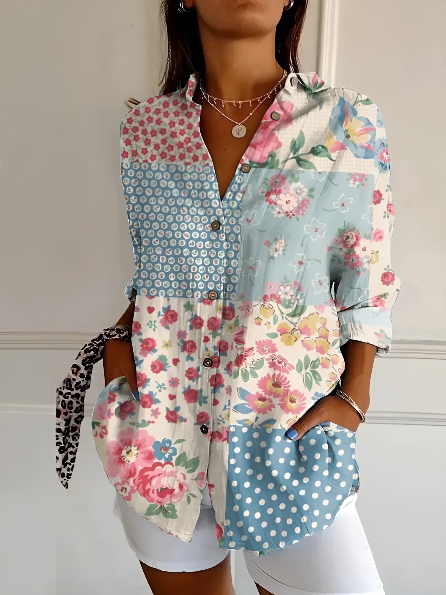 Ivy - Women's Floral Breeze Button-Up Shirt