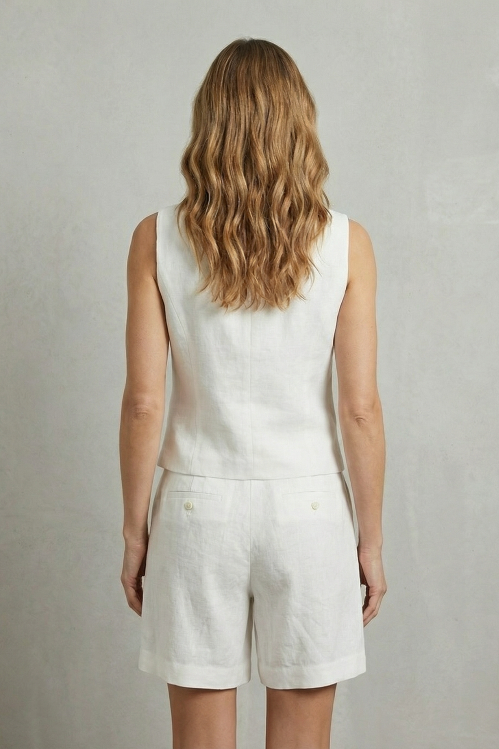 Vera - Women's Tailored Linen-look Vest & Short Set - photo 3