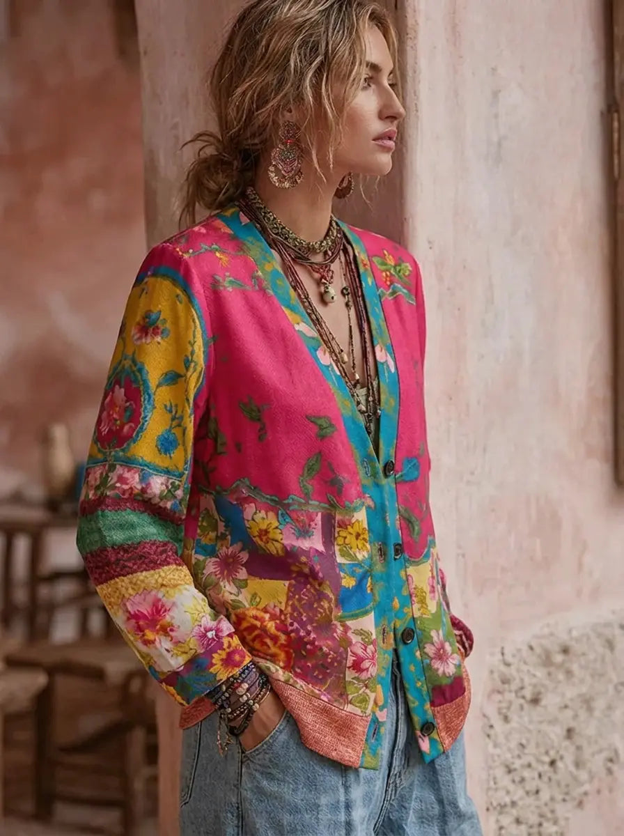 Verna - Women's Cardigan in Floral Print - photo 2