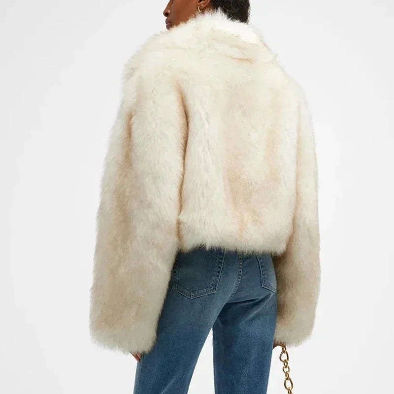 Elowyn - Women's Faux Fur Jacket with Wide Collar