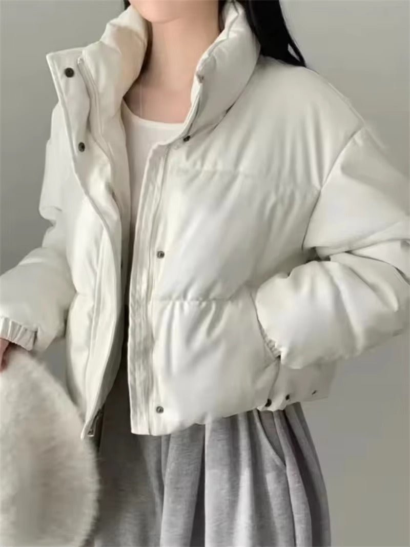 Vida - Women's Relaxed Puffer Jacket with Collar - photo 4