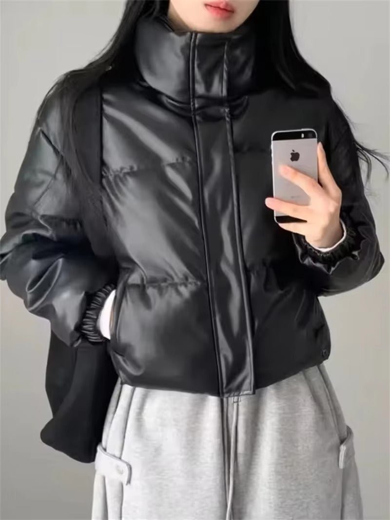 Vida - Women's Relaxed Puffer Jacket with Collar - photo 6