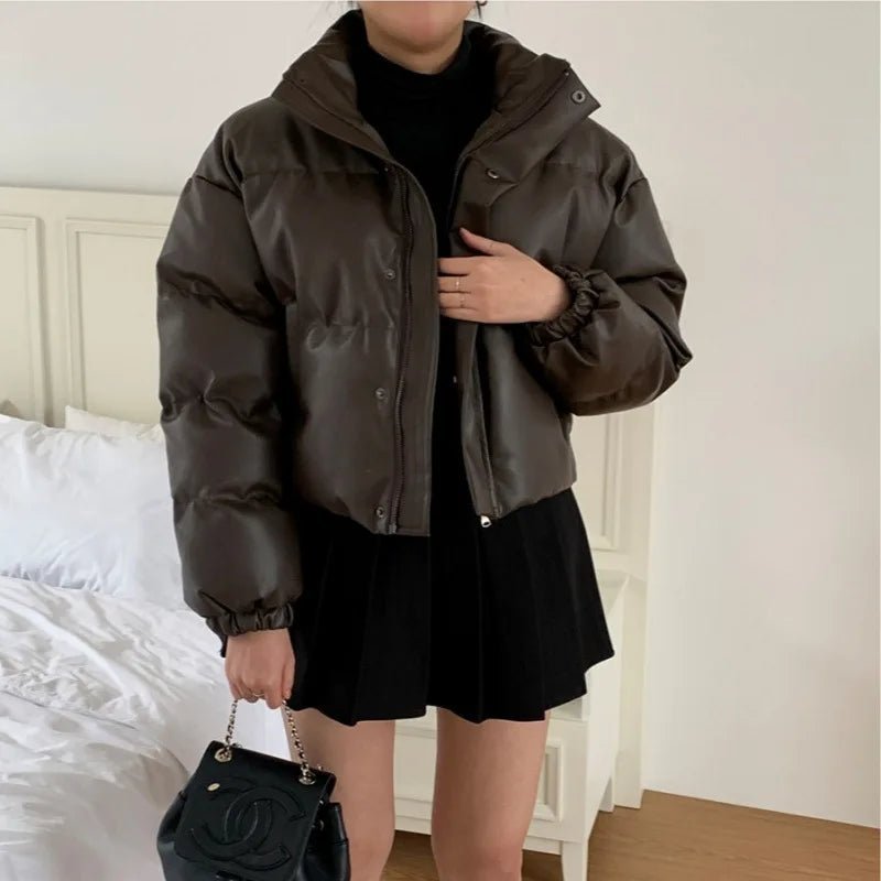 Vida - Women's Relaxed Puffer Jacket with Collar - photo 7