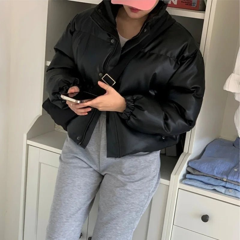 Vida - Women's Relaxed Puffer Jacket with Collar - photo 8