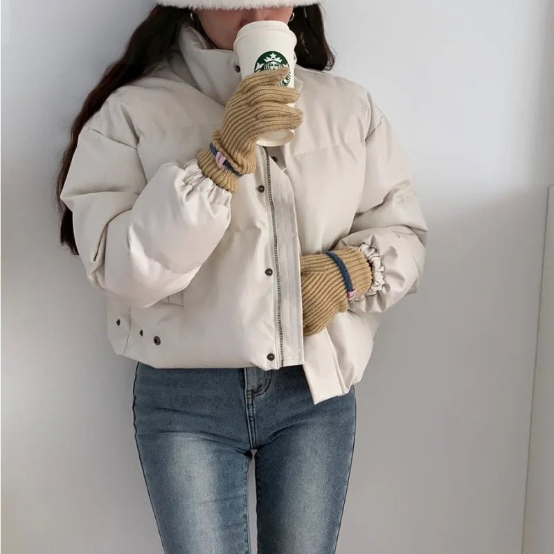 Vida - Women's Relaxed Puffer Jacket with Collar - photo 9