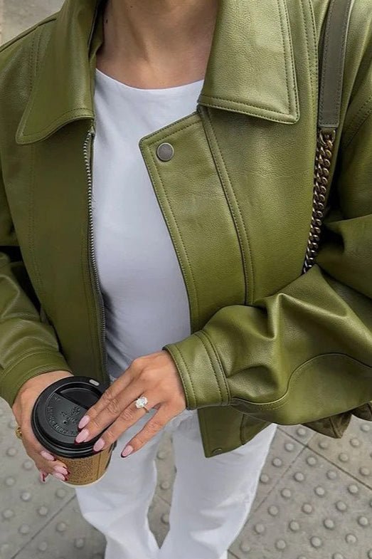 Virginia - Women's Relaxed Biker Jacket with Hood - photo 3