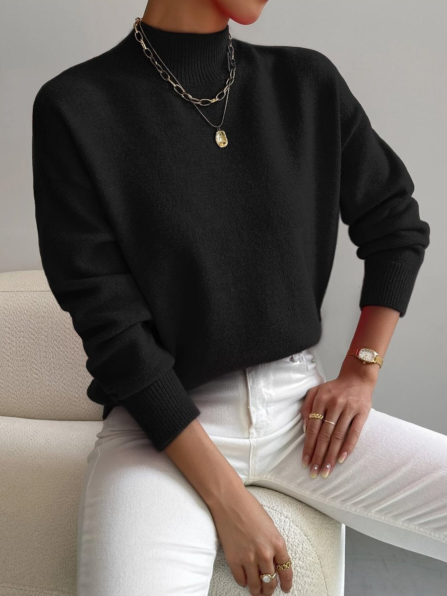 Willa - Women's Mock Neck Relaxed-fit Knit Turtleneck Sweater - photo 6