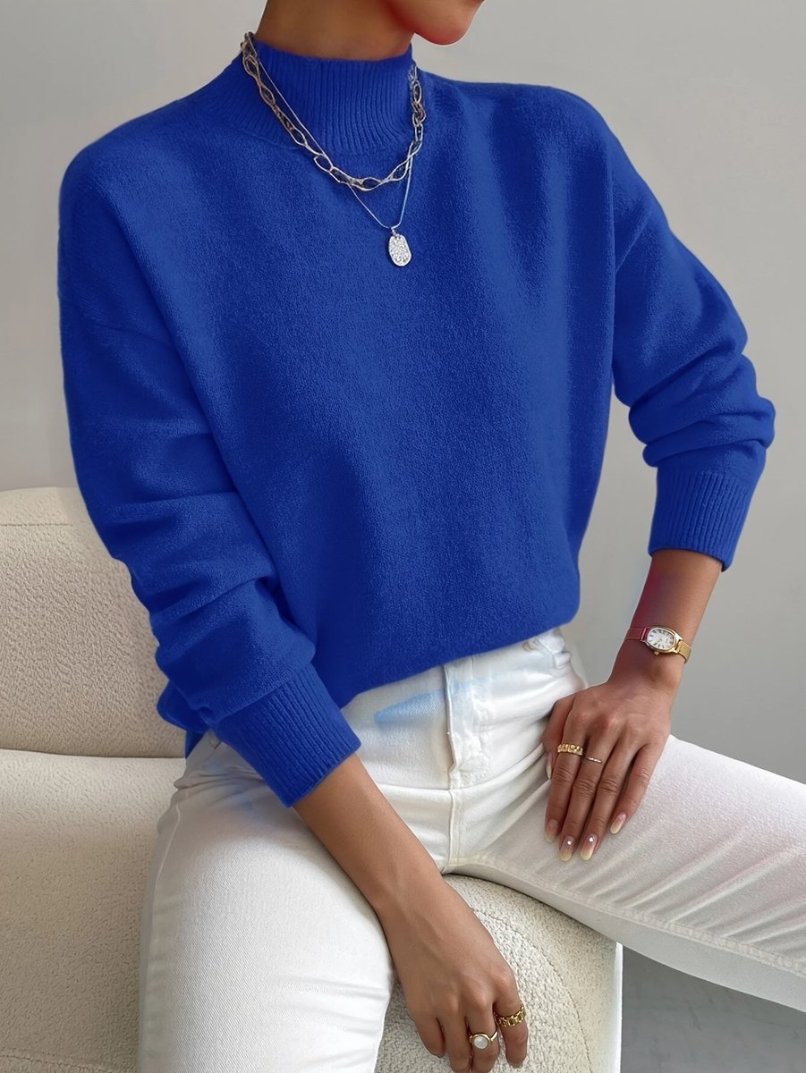 Willa - Women's Mock Neck Relaxed-fit Knit Turtleneck Sweater - photo 9