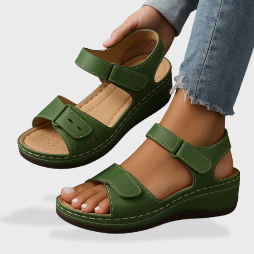 Wilma - Women's Soft Leather Orthopedic Wedge Sandals - photo 1