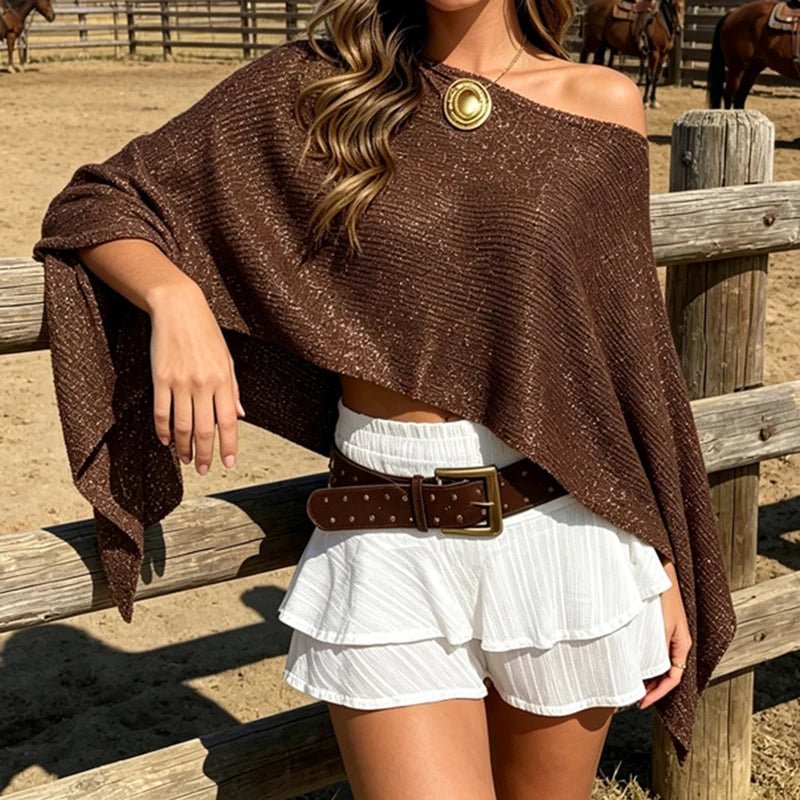 Winona - Women's Relaxed Cape with Asymmetric Hem - photo 7