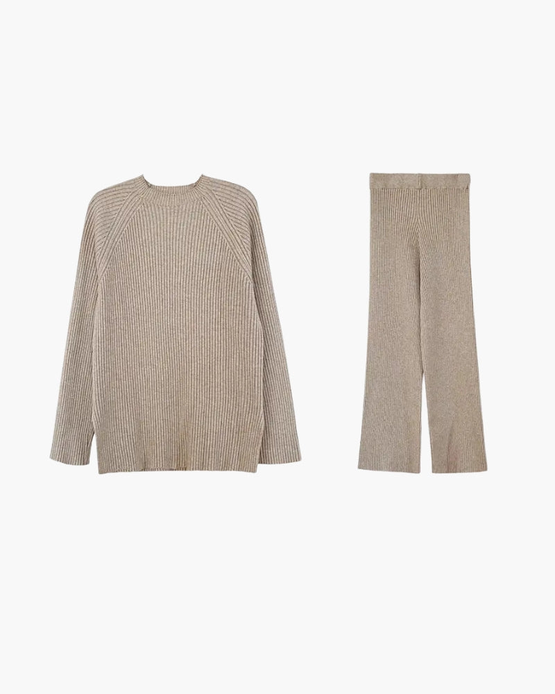 Women's Knitted Two-Piece Loungewear Set with an Elasticated Waist