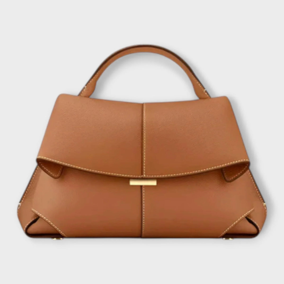 Fionnuala - Women's Leather Top-Handle Bag with Flap Closure