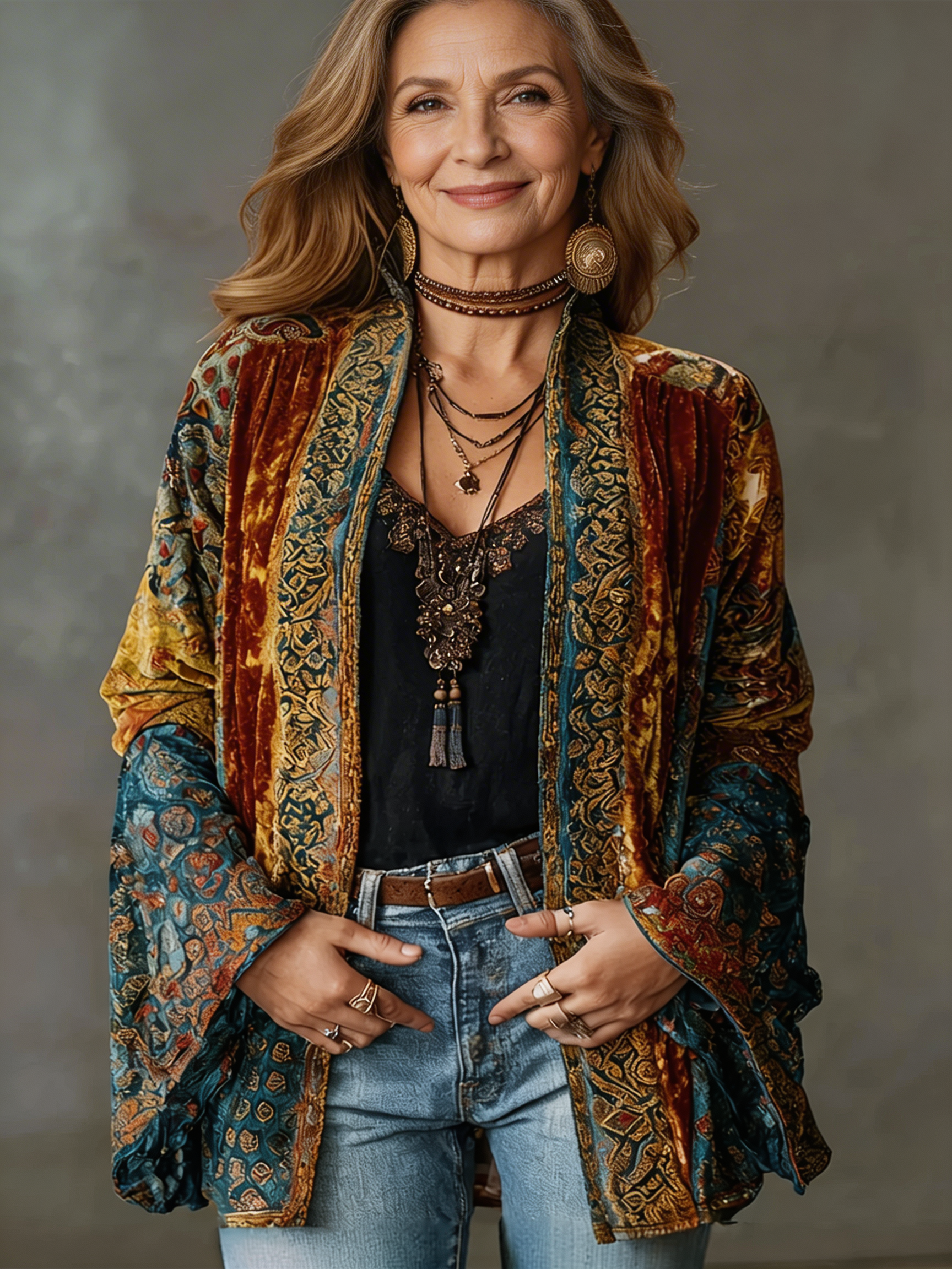 Odella - Women's Relaxed Cardigan in Bohemian Kimono - photo 1