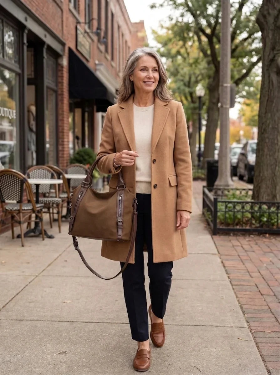 Gwenda - Women's Shoulder Tote with Front Zips