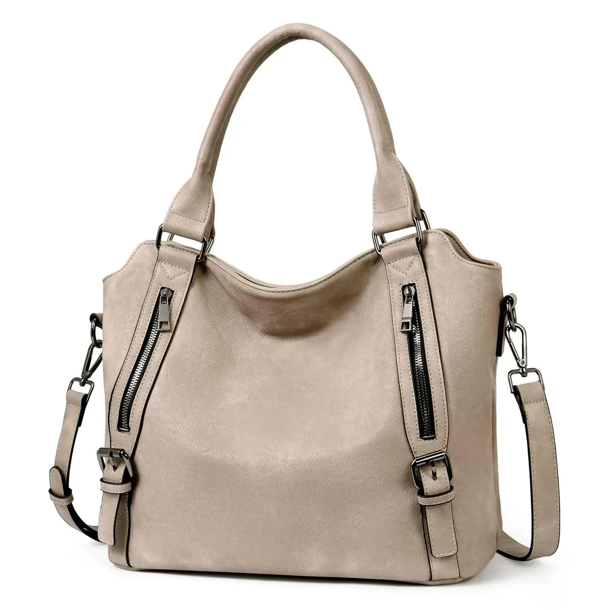 Gwenda - Women's Shoulder Tote with Front Zips
