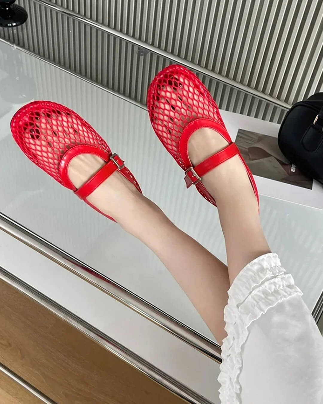 Hope - Ballerine da donna con fibbie e punta tonda