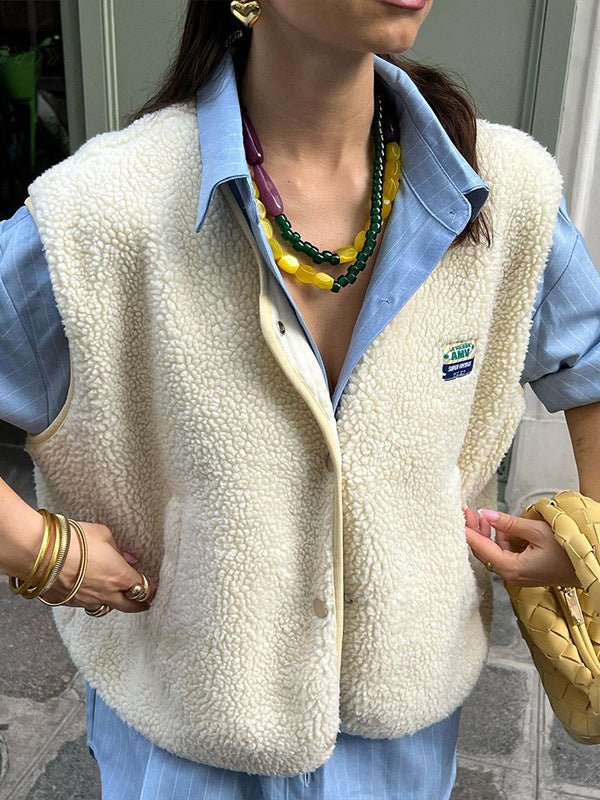 Pansy - Women's Tailored Vest in Button-Front Fleece - photo 2
