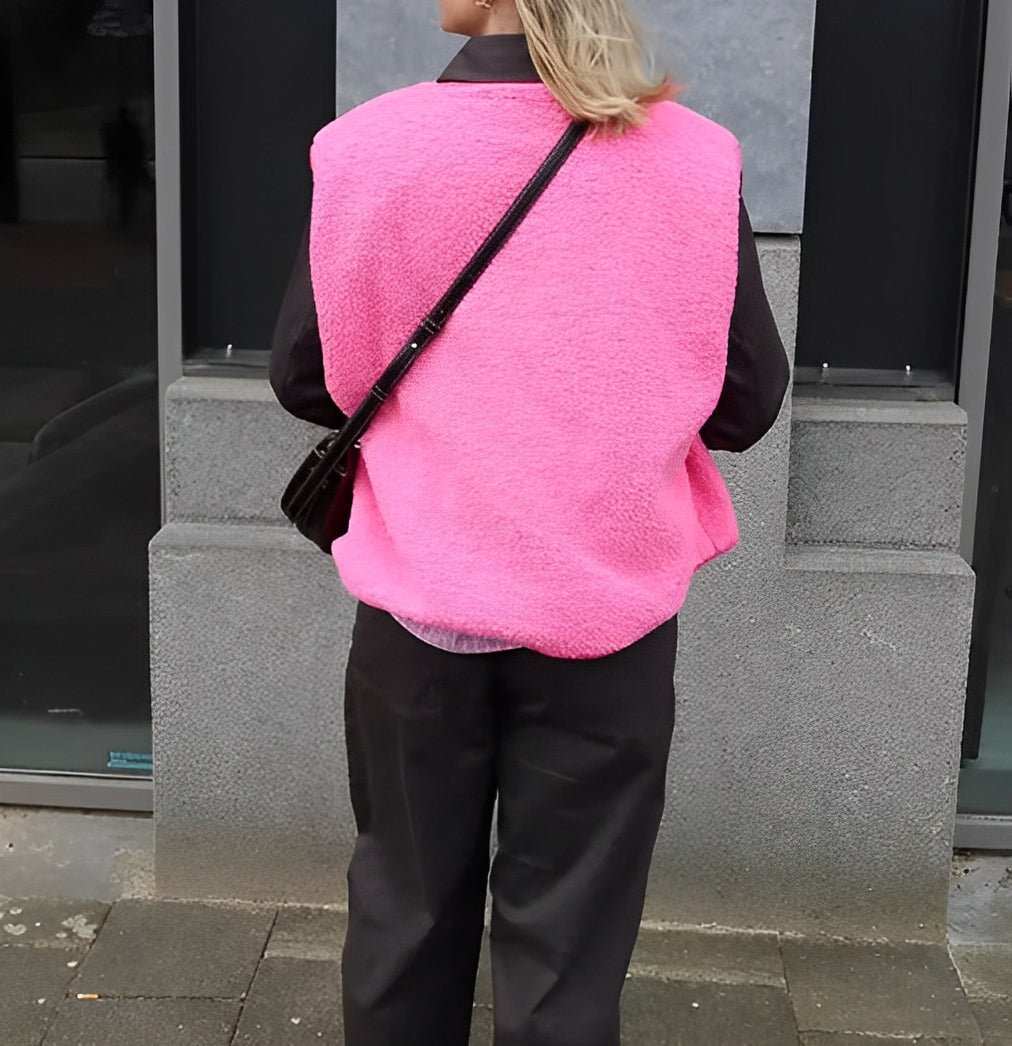 Pansy - Women's Tailored Vest in Button-Front Fleece - photo 7