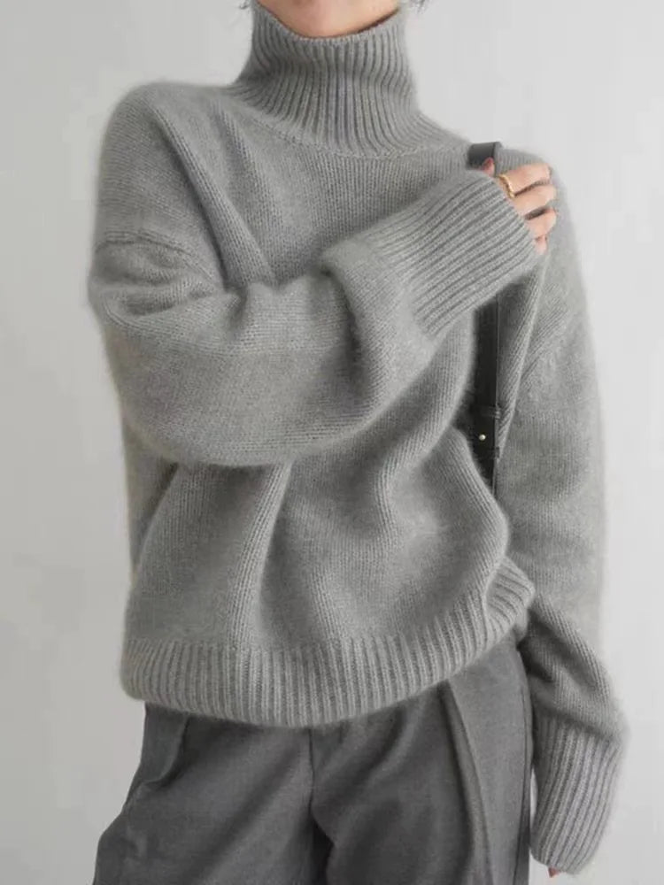 Robyn - Maglione da donna in misto cashmere a collo alto